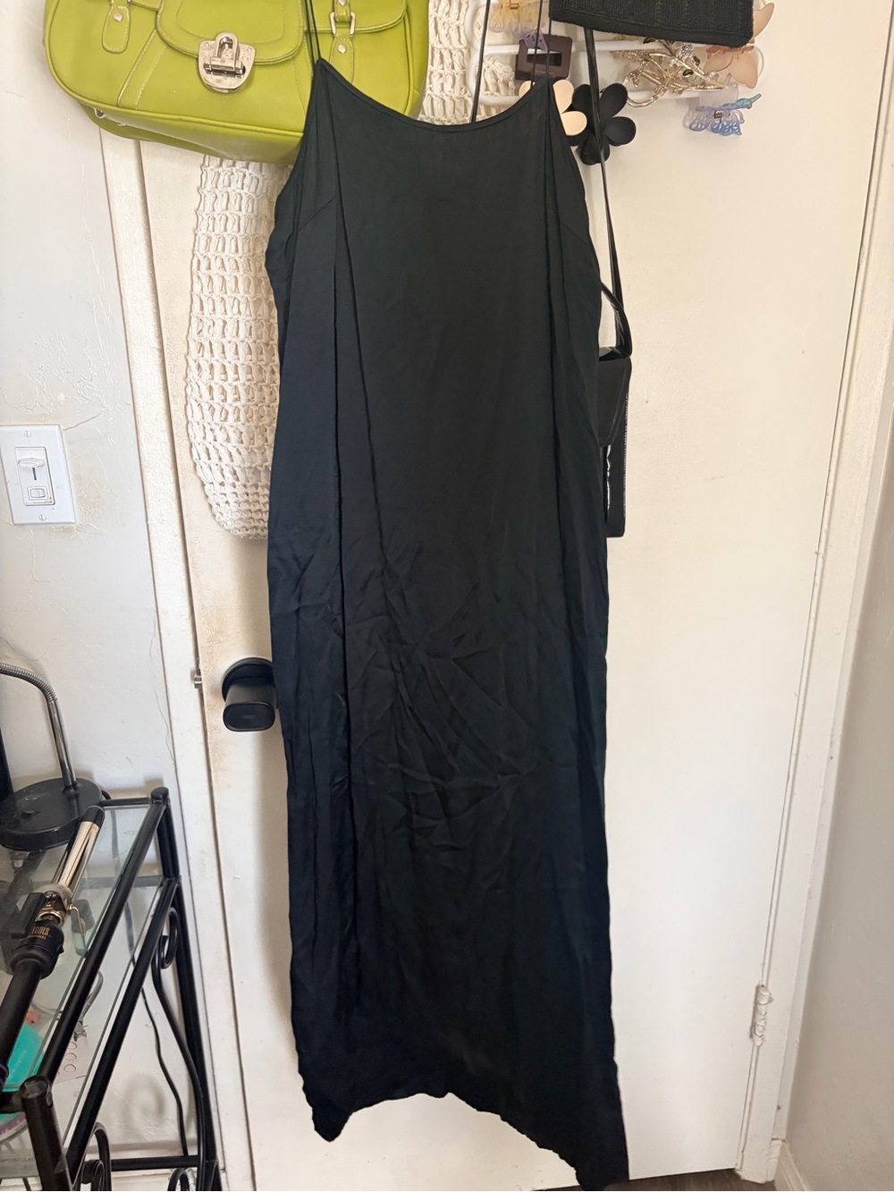 Black Women's Slip 100% Silk Dress - Classic Minimalist Style